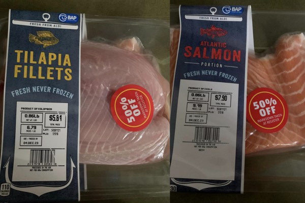 50% off on Fresh River Salmon & Tilapia Fillets at ALDI's