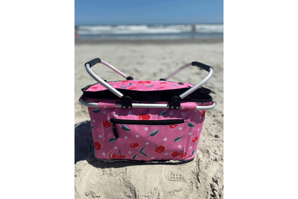 Carrying Crane Soft Sided Basket Cooler on Beach