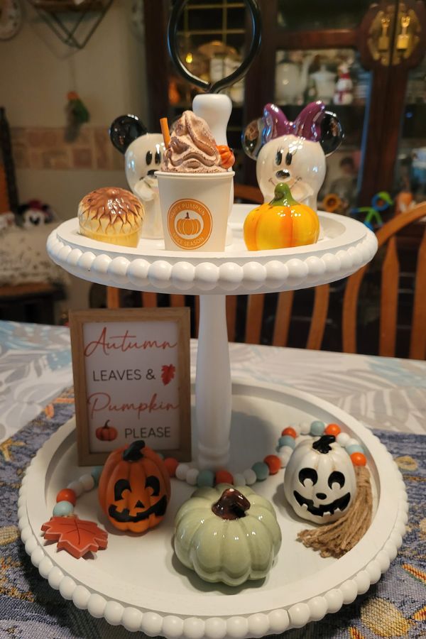 Minimalistic Halloween-themed Tier Tray Decor