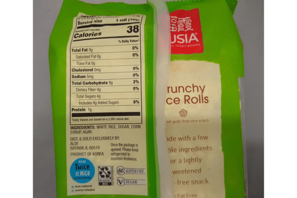 Nutritional Value of Fusia Asian Inspirations Crunchy Rice Roll