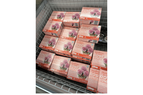 Sundae Shoppe Strawberries and Cream Rose Cones in Freezer Section