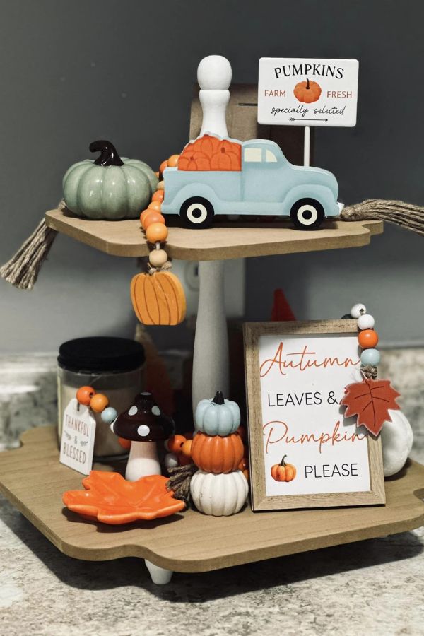 The ultimate Fall themed Tiered Tray Decor