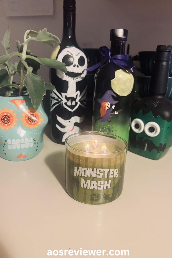 A DIY Table Top Bottles Indoor Halloween Decor