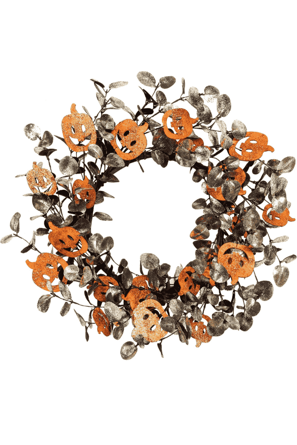 A Glittery Pumpkin and Petal Wreath