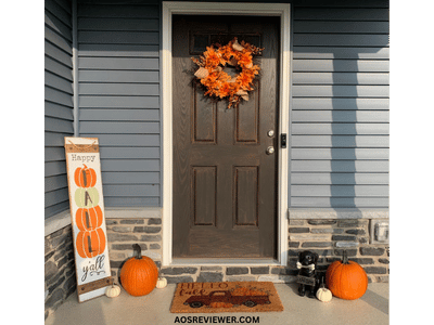 An Orange Themed Front Door Decor