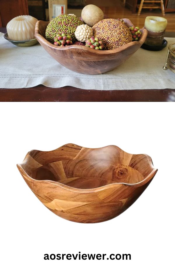 Scalloped Wood Bowl