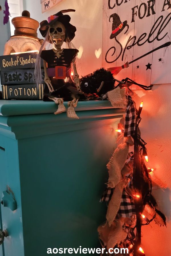 Skeleton Sitting on Cupboard Decor