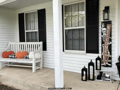 White and Black Front Door Decor