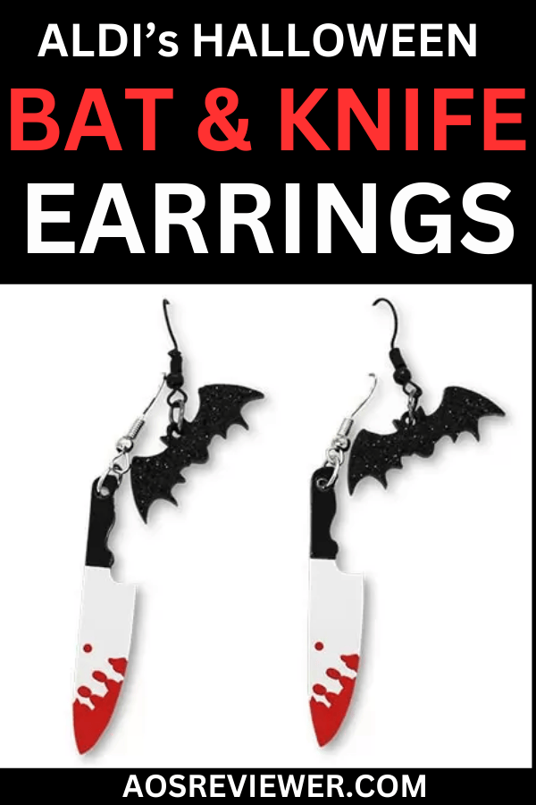 Serra Halloween Bat and Knife Earrings Pin