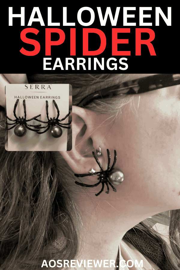 Serra Halloween Spider earrings pin