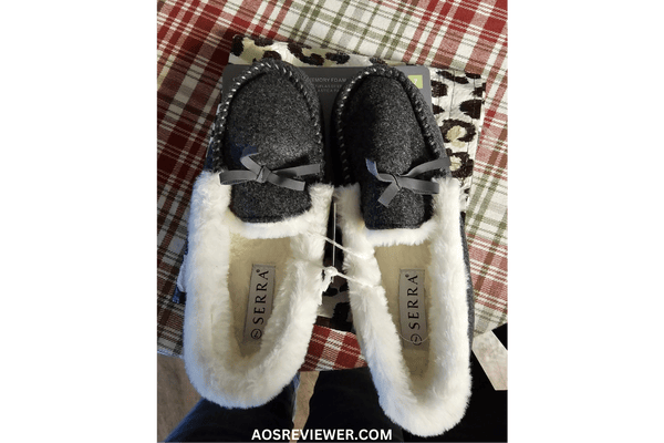 Serra Ladies Memory Foam Slipper in Grey